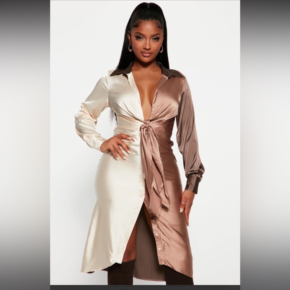 Fashion Nova Dresses & Skirts - Satin Midi Dress